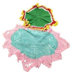 Vintage Doilies Needlework Oblong & Round Table Decor Grandmacore Handmade